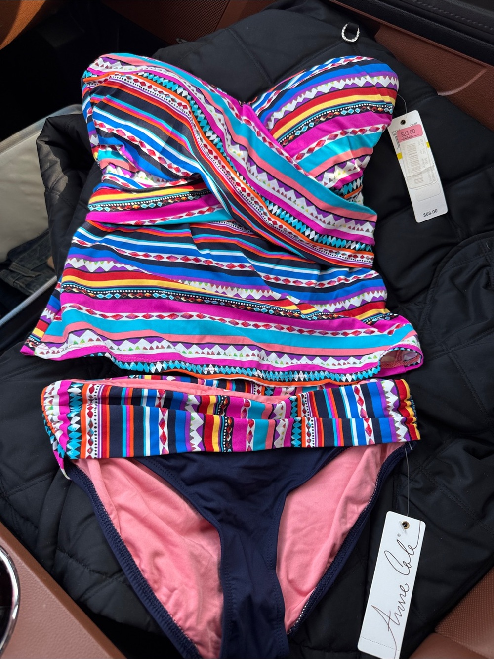 ' Multicolor Stripe Tankini One-Piece
